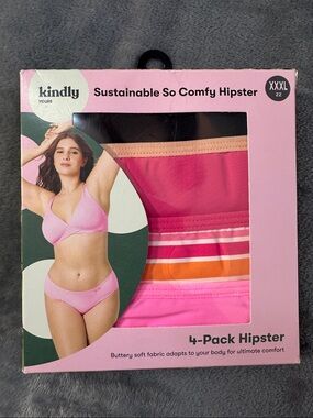 NIB Kindly Yours Sustainable So Comfy Hipster - Pink Multi (4-Pack) Sz XXXL 22